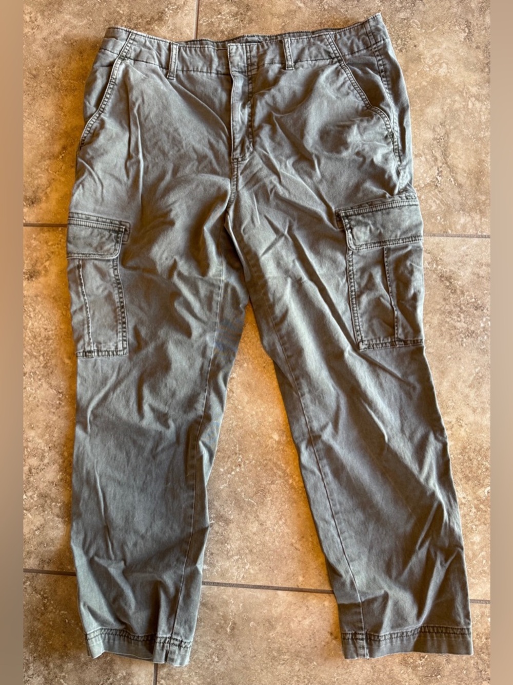 EDDIE BAUER Pants Womens 14 26” Inseam Olive-Green Cotton Spandex Hiking Outdoor